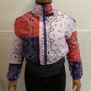 NWOT Purple Bandana Jacket